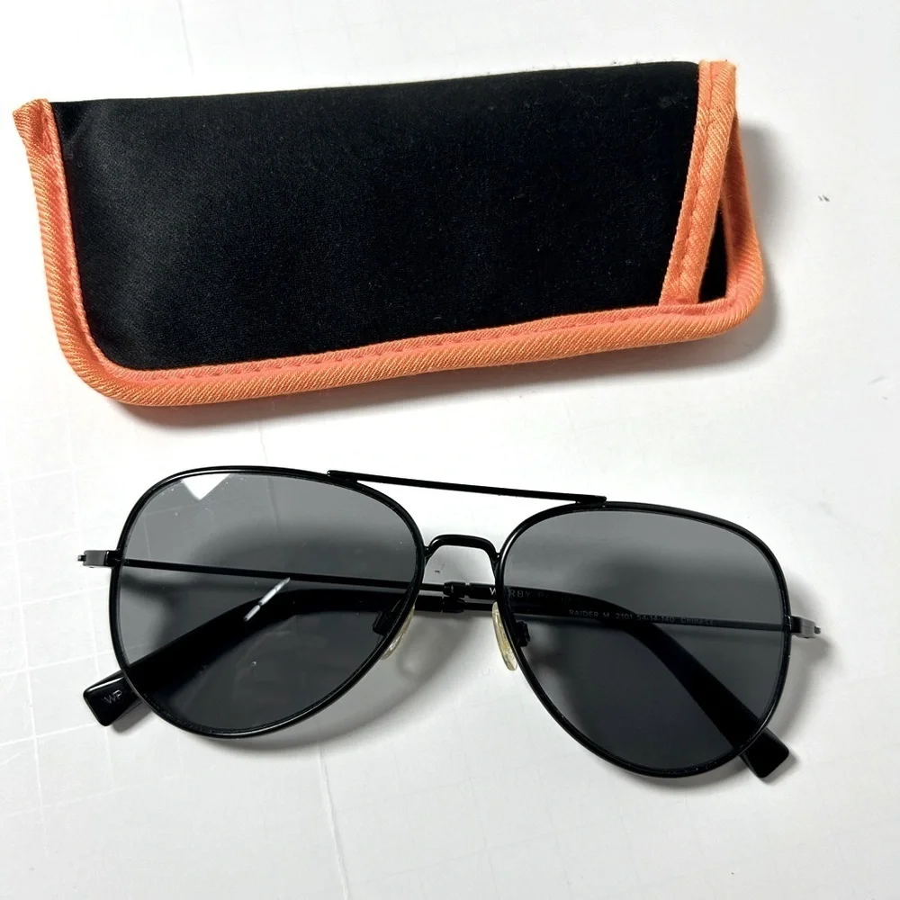 Warby Parker Black Raider M Aviator Unisex Sunglasses